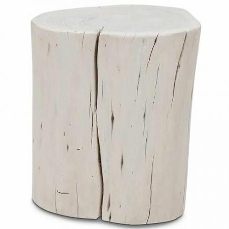 Mesa final de toco de madeira branca