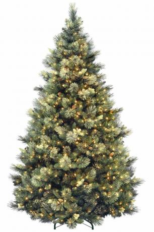 7,5 pés. Árvore de Natal artificial pré-iluminada de pinho Carolina