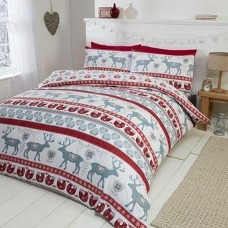 Conjunto de roupa de cama Scandi vermelho