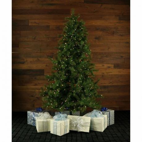 Árvore de Natal de pinheiro Foxtail pré-iluminada de 7,5 pés