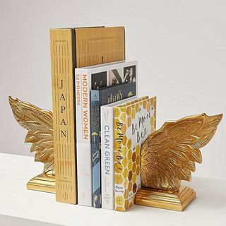 Metallic Wings Gold Book Ends