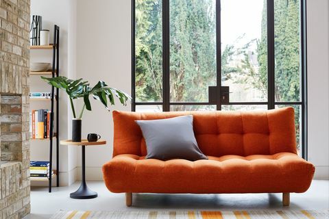 Design de sala de estar sofá laranja - Habitat e Topologia Interiores - small space living