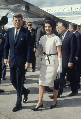 John F. Kennedy e Jackie Kennedy no dia anterior ao assassinato de JFK