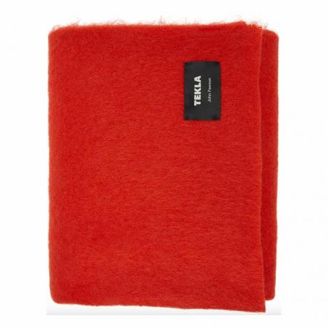 cobertor de mohair vermelho tekla