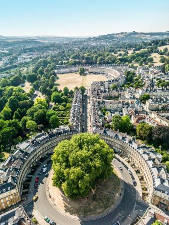 a cidade de bath e o circo de uma perspectiva de alto ângulo